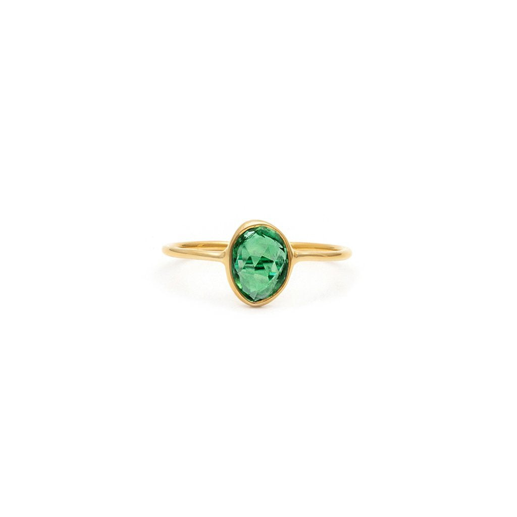 10K Rosecut Ring Emerald