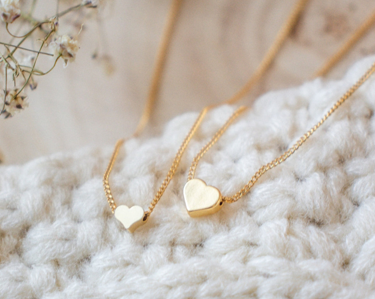 Mom and Me Heart Necklace Set