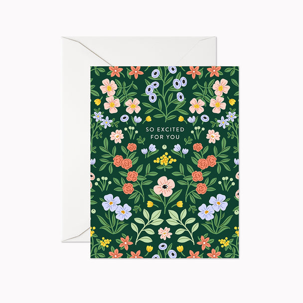 Excited For You Floral Card