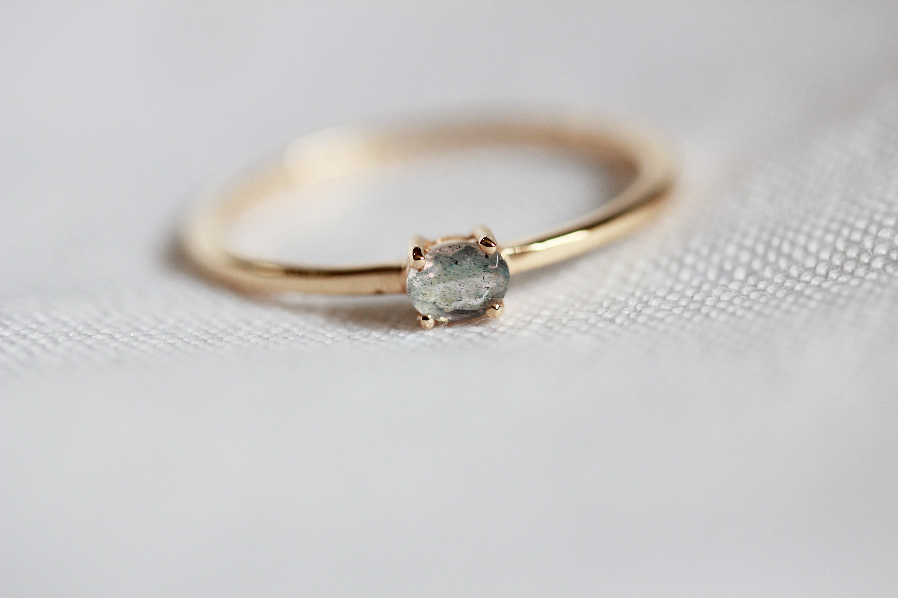 Mini Gemstone Stacking Ring Labradorite