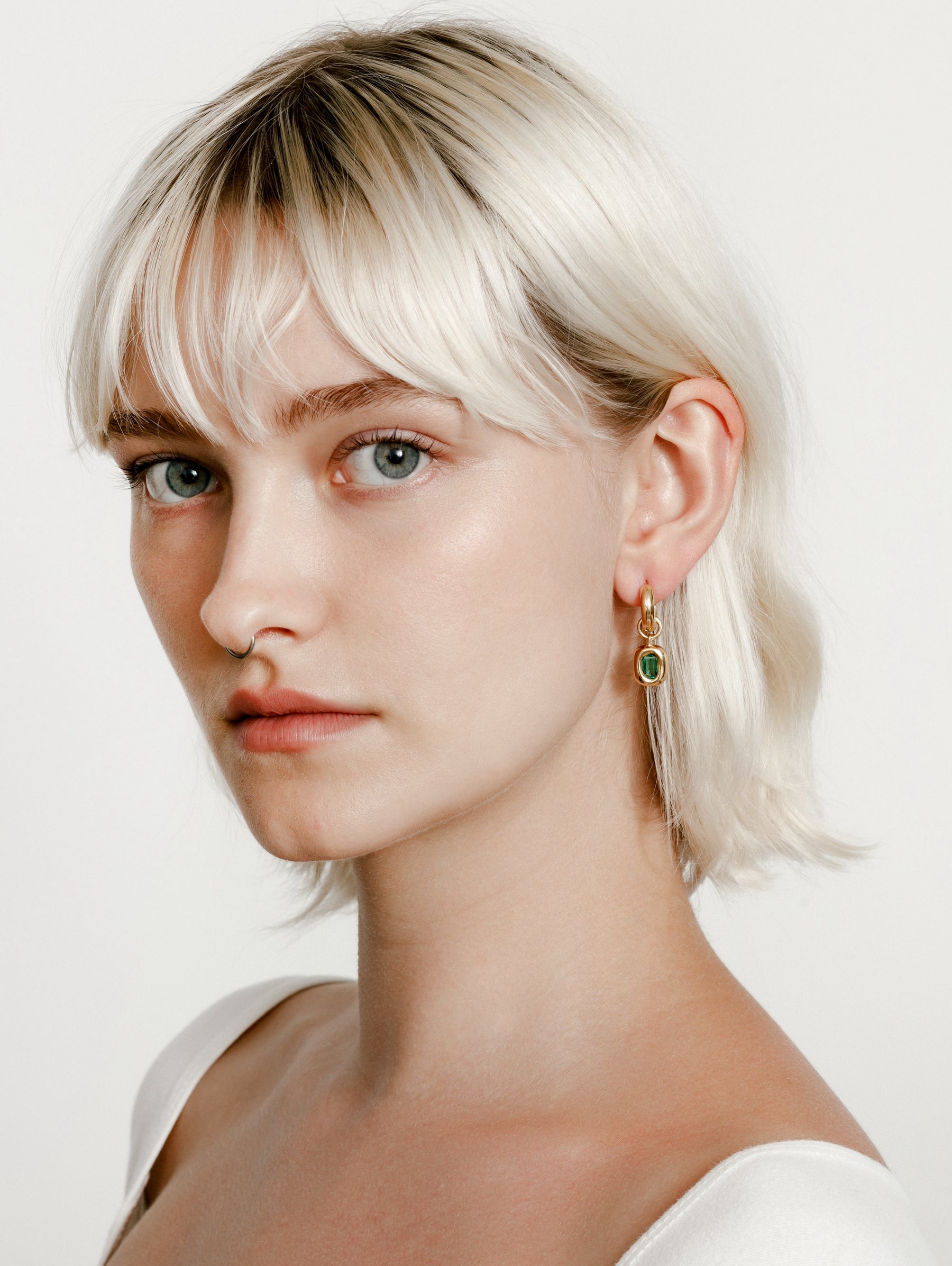Celeste Earrings Green and Gold