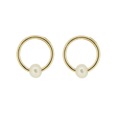 Baby Pearl Circle Stud Earrings