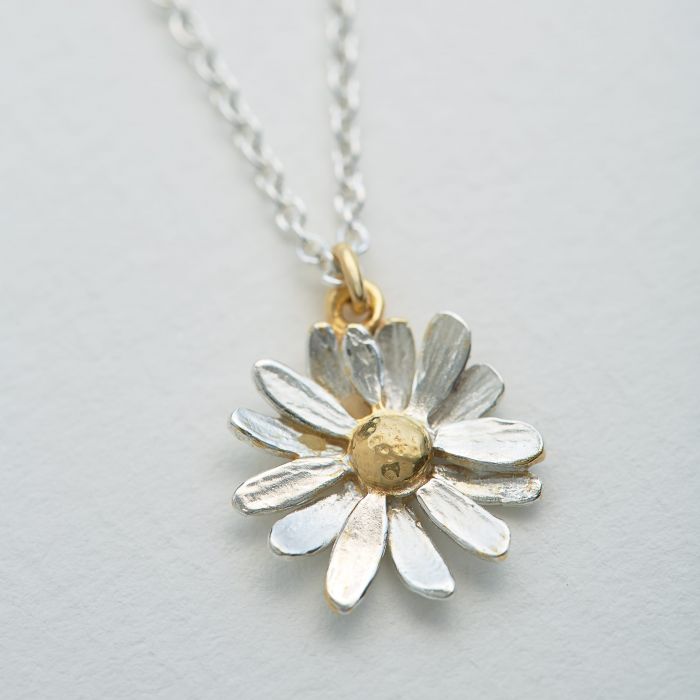 Daisy Necklace Silver and Gold