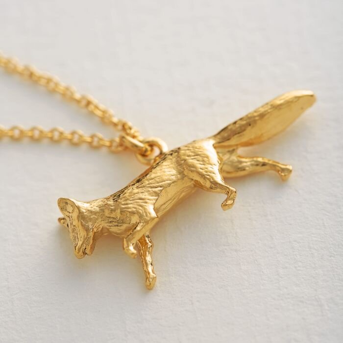 Prowling Fox Necklace Gold