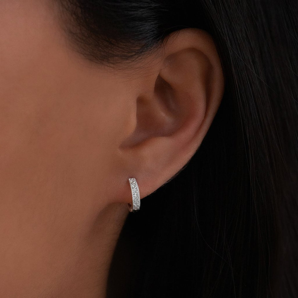 Pave Huggies Silver and CZ