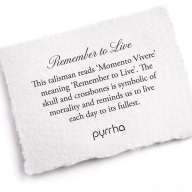 Remember to Live Talisman Necklace Meaning Card