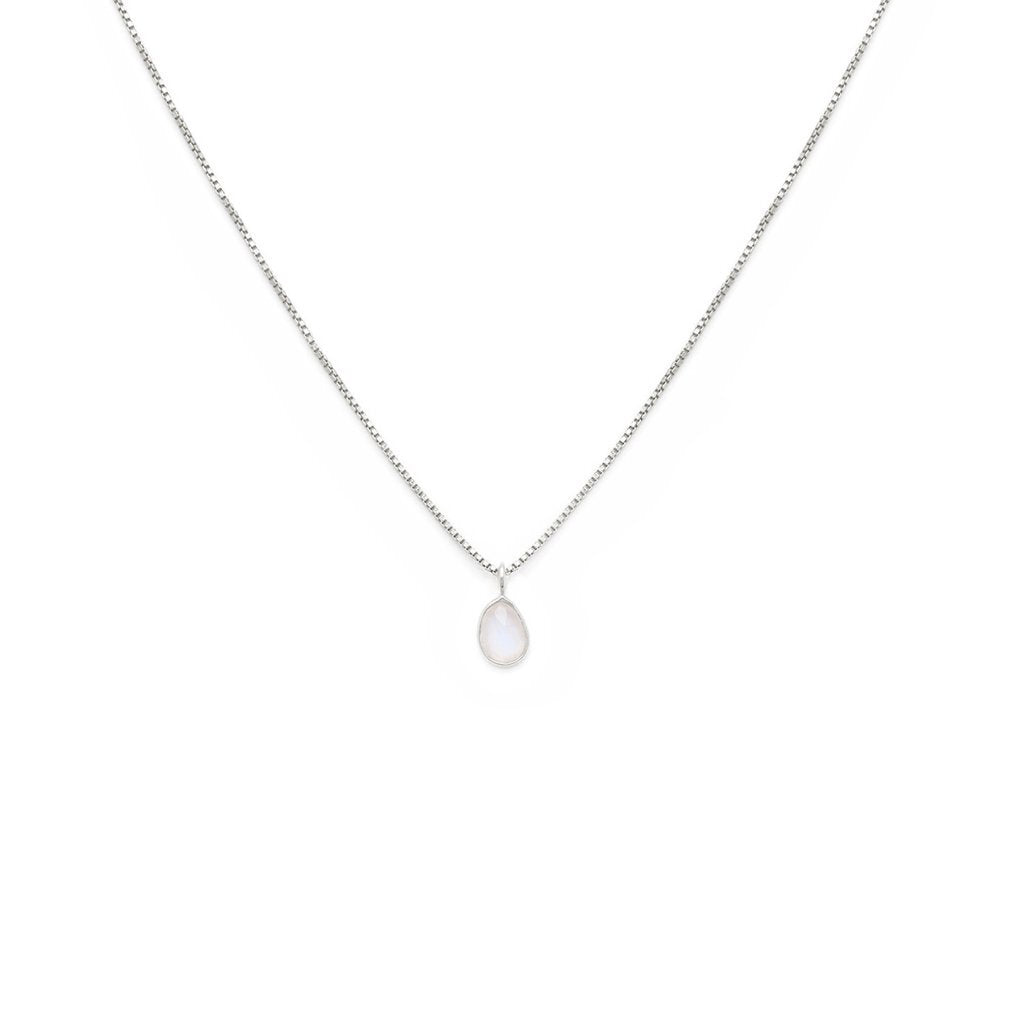 Sofia Slice Necklace Moonstone and Silver