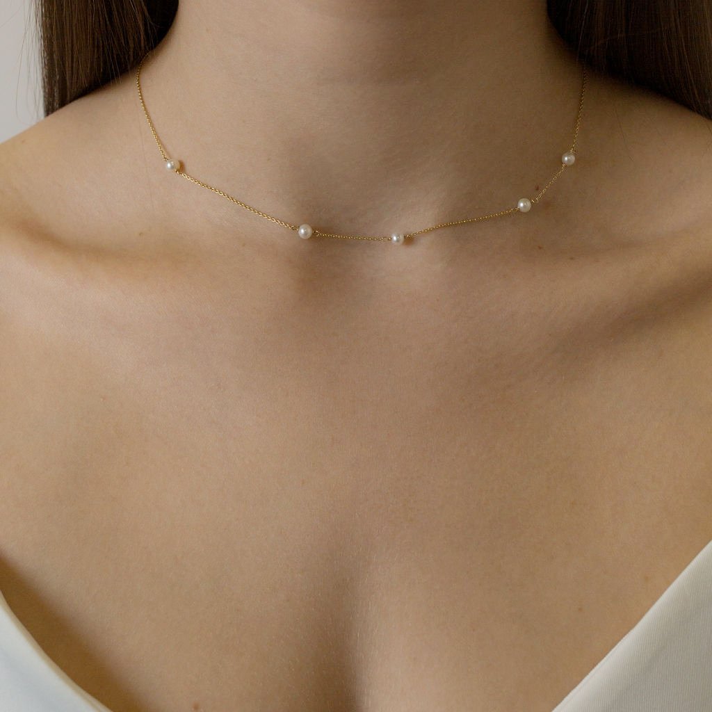 Spaced Pearl Necklace