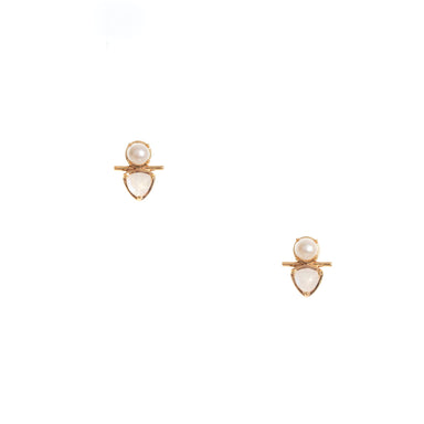 Thistle Studs Moonstone and Pearl